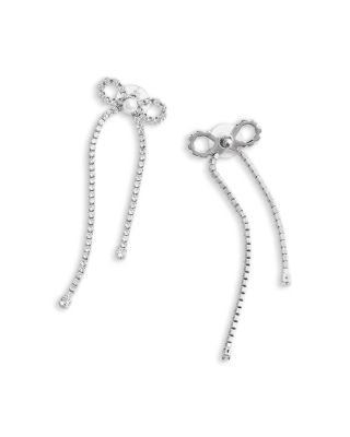 Crystal Bow Drop Earrings