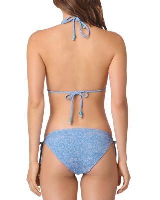 Denim Look Triangle Bikini Top