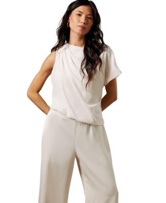 One Shoulder Drape Jumpsuit