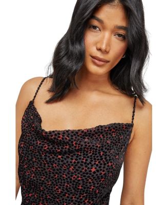 Spot Devore Cowl Neck Maxi Dress