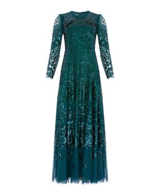 Aurora Long Sleeve Round Neck Gown