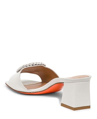  Women's Leather Mid-Heel Sandal