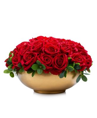 Roses in Gold Pot Arrangement