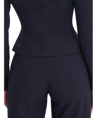  Quinnie Striped High-Waisted Straight Leg Pants