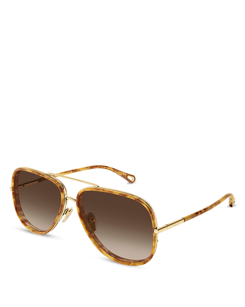 Chloe Pilot Sunglasses, 60mm