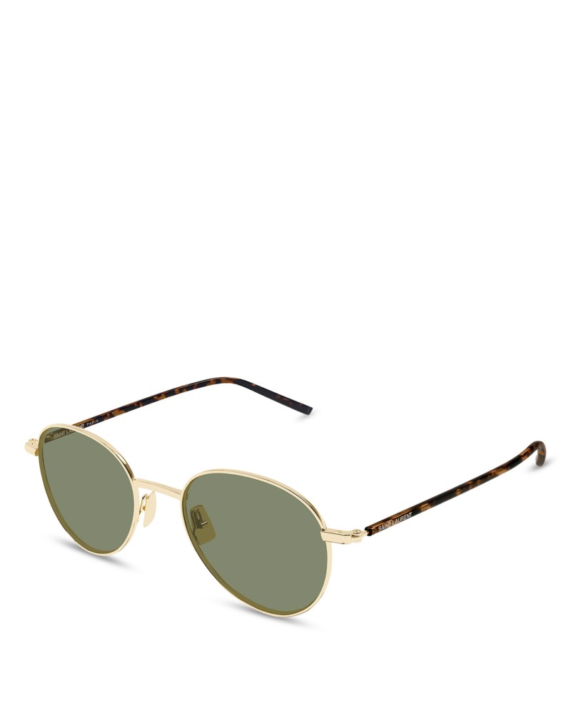 Saint Laurent Round Sunglasses, 50mm in Gold