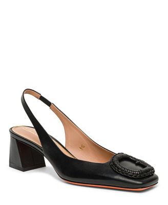  Women's Leather Mid-Heel Slingback