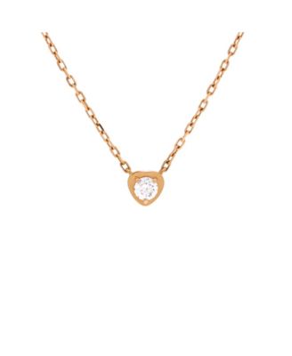  D'Amour Heart Pendant Necklace 18K Rose Gold with Diamond, 14.75 - 16"