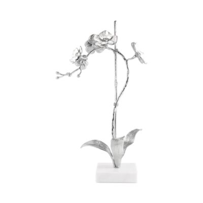 Silver Orchid Stem Sculpture - Small