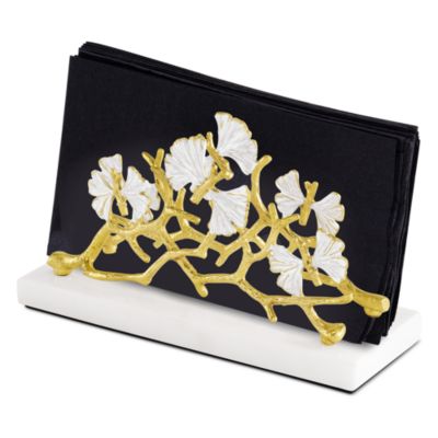 Butterfly Gingko Gold Vertical Napkin Holder