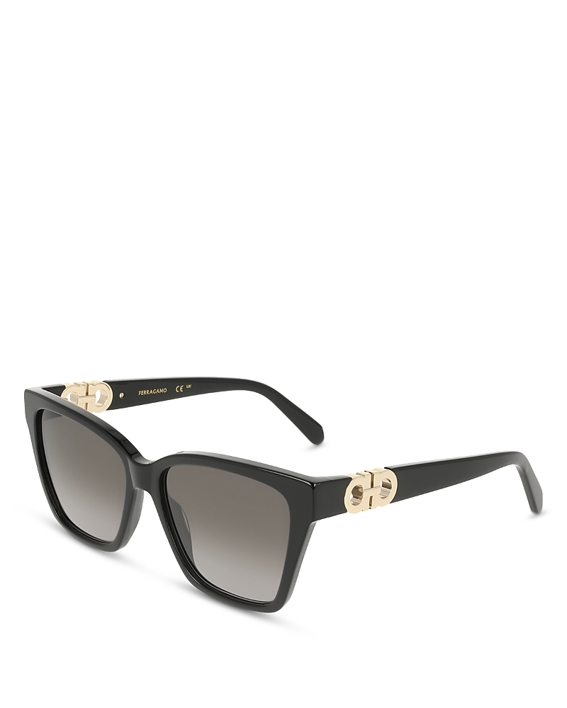 Ferragamo Gancini Hinge Angular Square Sunglasses, 57mm