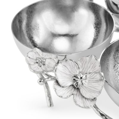 Silver Orchid Triple Bowl
