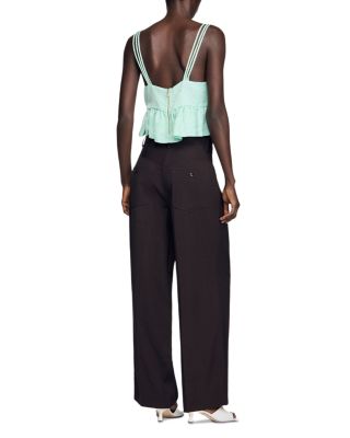 Ruffled Jacquard Crop Top