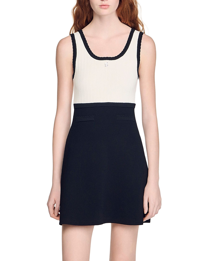 Sandro Two Tone Short Knit Dress Sandro Two Tone Short Knit Dress
