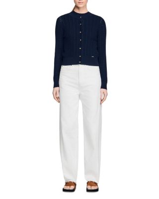 Textured Knit Cropped Cardigan