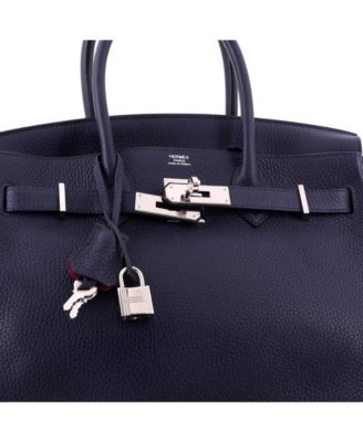 Birkin 30 Handbag Verso Clemence with Palladium Hardware