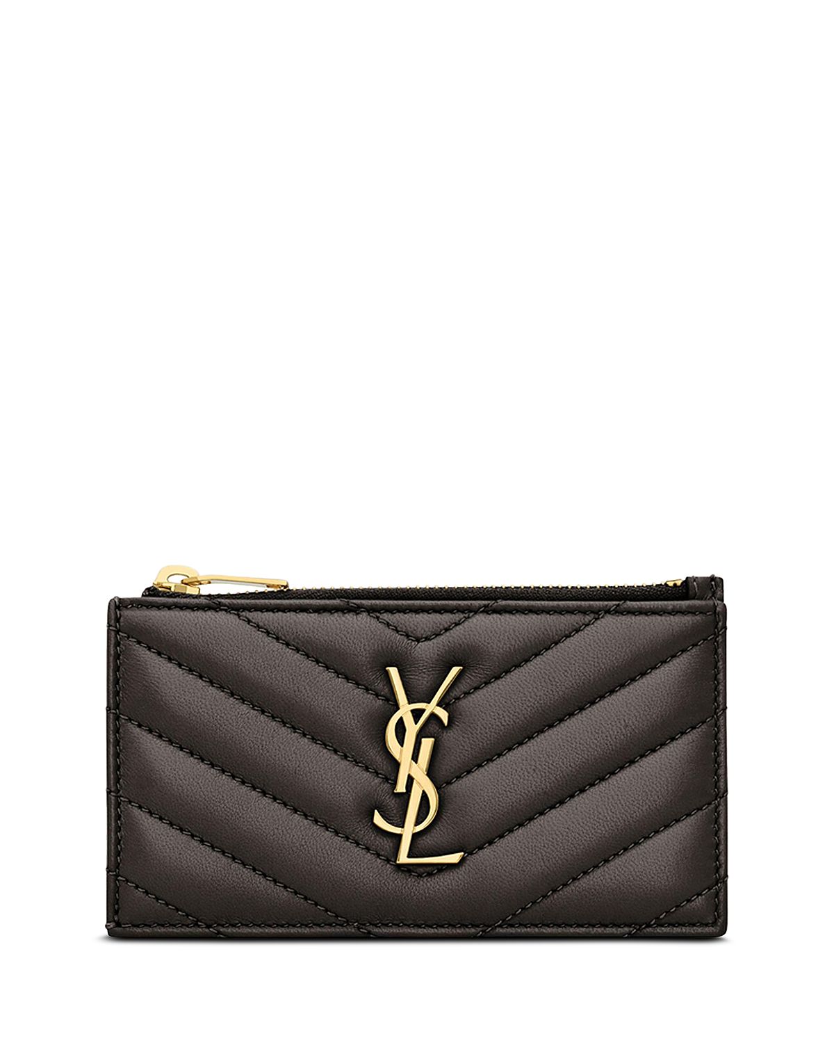 Saint Laurent Cassandre Matelasse Fragments Zipped Card Case