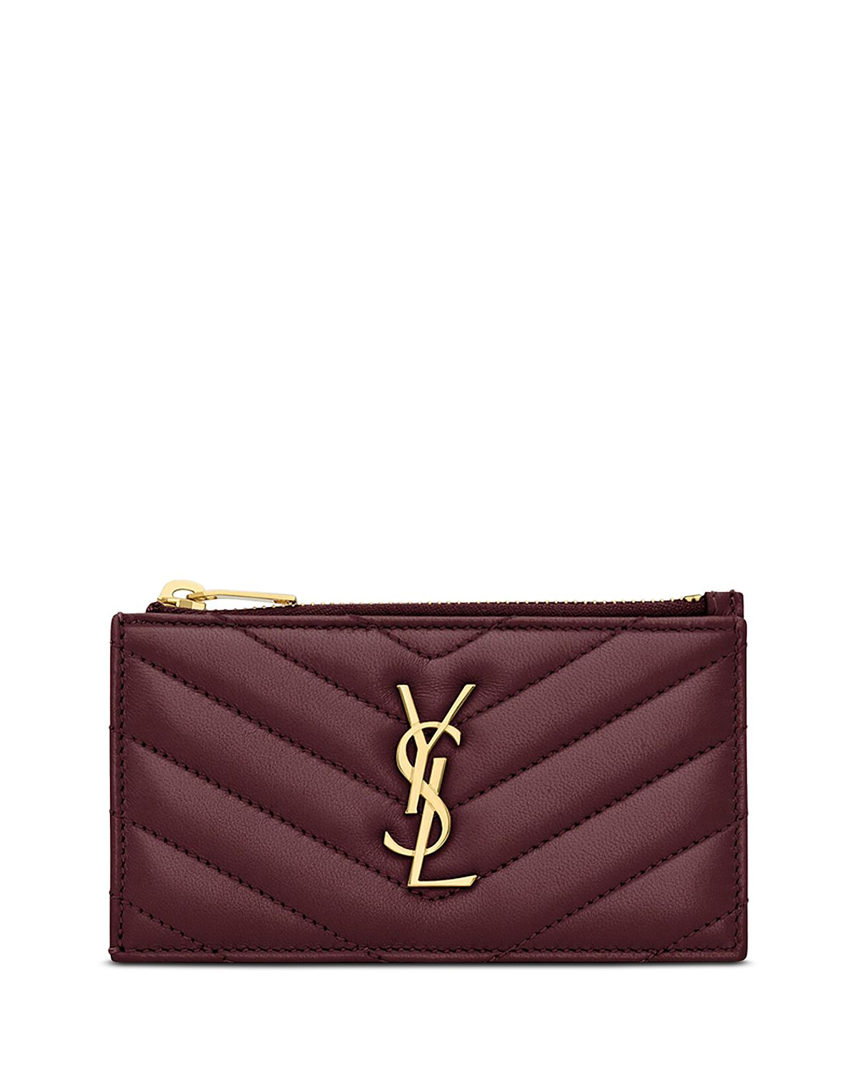 Saint Laurent Cassandre Matelasse Fragments Zipped Card Case
