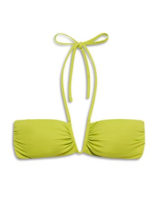 Shirred Underwired Bandeau Bikini & Curved Waist Mid Rise Bikini Bottom