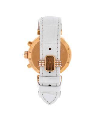  Premier Chronograph Automatic Watch in Rose Gold and Alligator with Diamond Bezel, Dial and Lugs and Grey Mother of Pearl 39mm