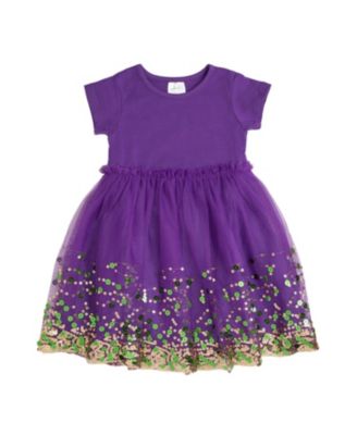 Girls' Mardi Gras Confetti Short Sleeve Tutu Dress - Little Kid, Big Kid