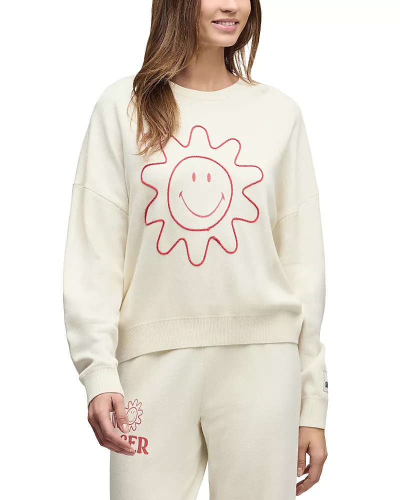 Barefoot Dreams Cozychic Ultra Lite Cotton Smiley Sun & Stars Pullover Top
