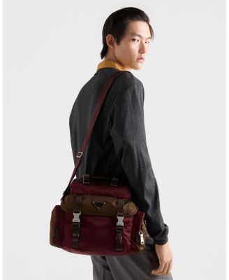 Re-Nylon and Leather Shoulder Bag