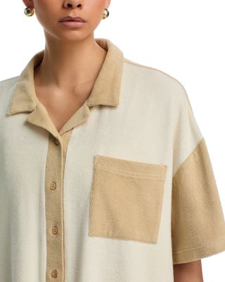 Terry Camp Shirt Swim Cover-Up