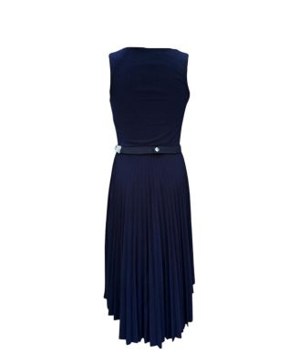  Girls' Pleated High Low Dress with Belt - Big Kid