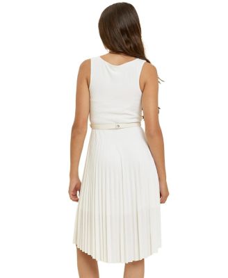  Girls' Pleated High Low Dress with Belt - Big Kid