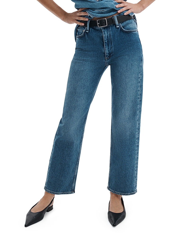rag & bone Harlow High Rise Straight Leg Ankle Jeans in Accord