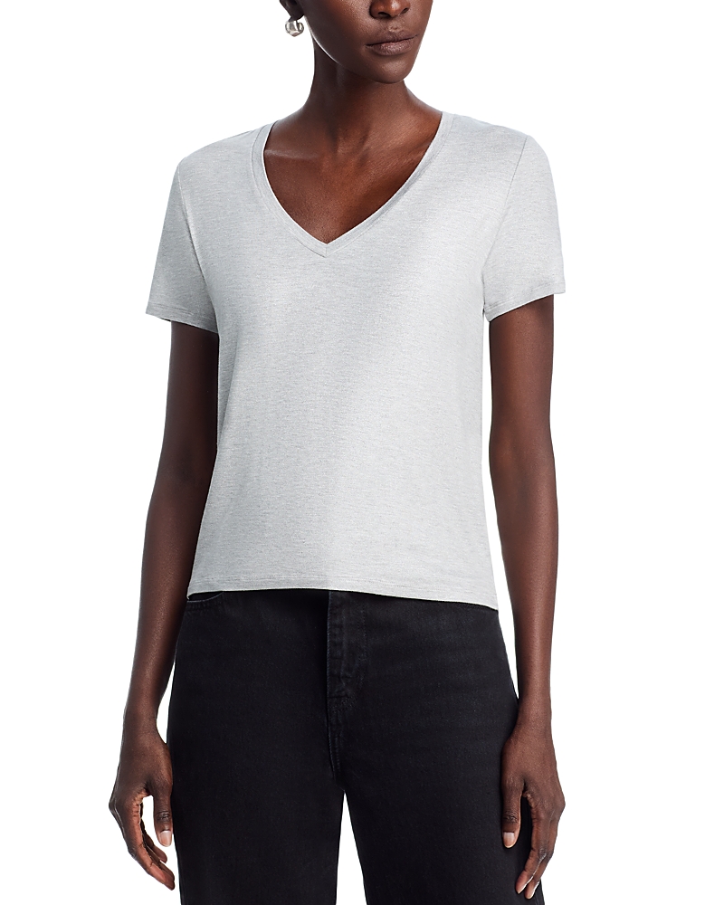 Majestic Filatures Soft Touch Metallic V Neck Tee