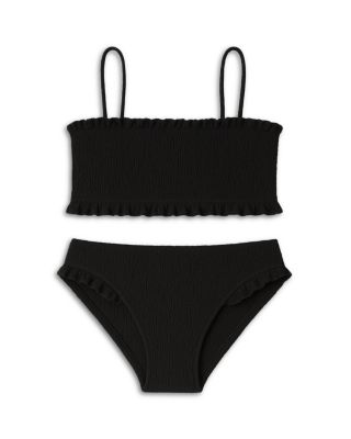 Girls' Crinkled Ruffled Bandeau Two Piece Swimsuit - Big Kid