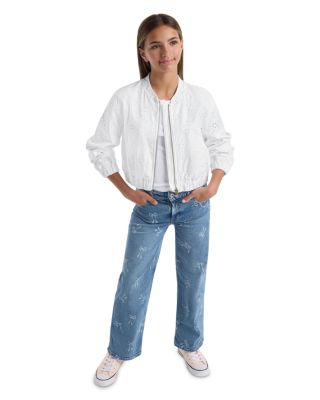 Girls' Eyelet Bomber Jacket - Big Kid
