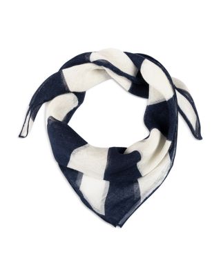 Rugby Stripe Square Linen Scarf