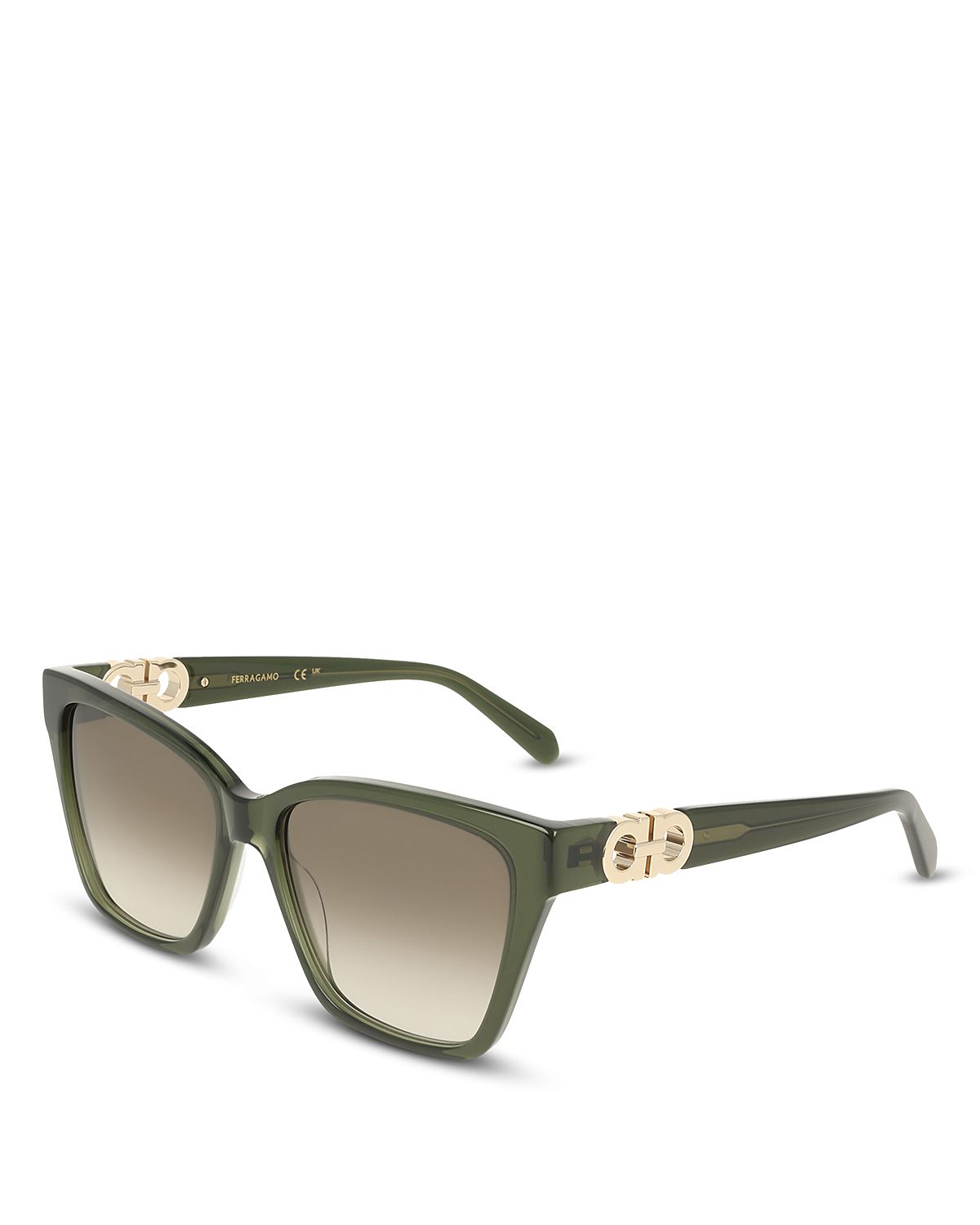 Ferragamo Gancini Hinge Angular Square Sunglasses, 57mm