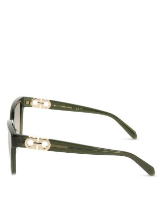 Gancini Hinge Angular Square Sunglasses, 57mm
