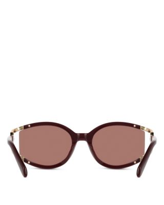 Oval Gancini Cutout Sunglasses, 56mm