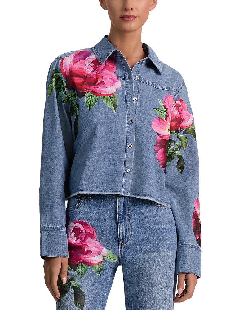Alice and Olivia Finely Cropped Oversized Shirt