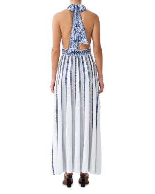 Halter Neck Knit Maxi Dress