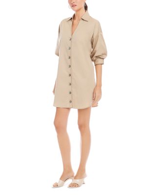 Phoebe Lantern Sleeve Shirtdress
