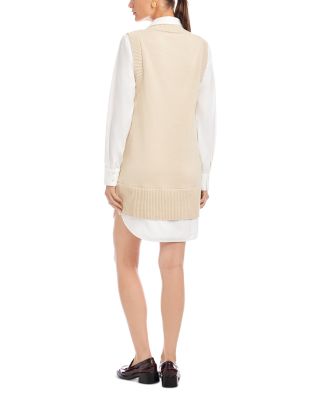 Elora Mixed Media Vest Dress