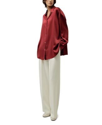  Scarlet Oversize Silk Shirt