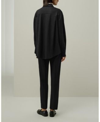  Silk-Wool Oversized Warm Shirt