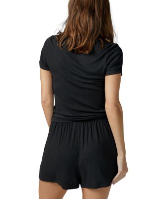 Soft Modal Rib Tee Short Set