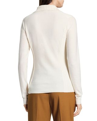 Merino Wool Ribbed Collar Sweater