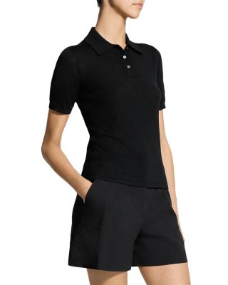 Merino Wool Short Sleeve Polo Sweater