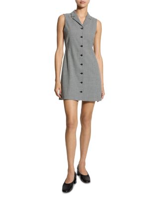 Sleeveless Tailored Button Dress