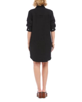 Ruched Sleeve Shirt Dress