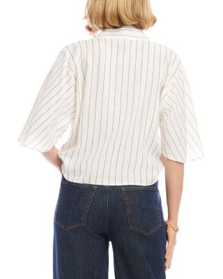Flutter Sleeve Tie Front Top